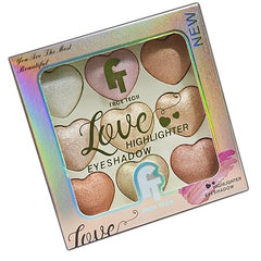 Face Tech Love Highlighter Eyeshadow for Women and Girls. 9 Shades, Net content 15g